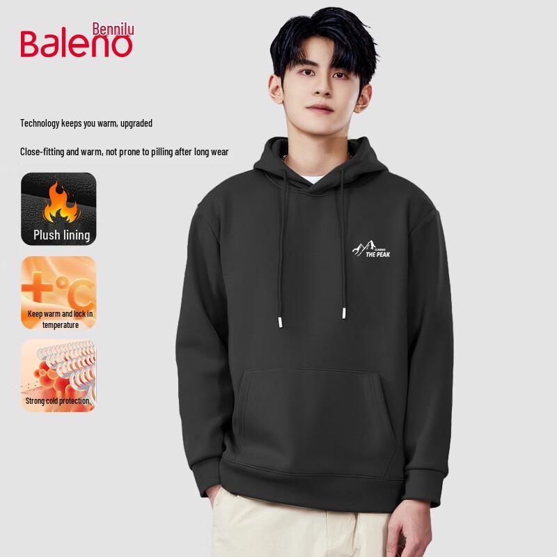 Baleno Men's Winter Thickened Fleece Hooded Sweatshirt