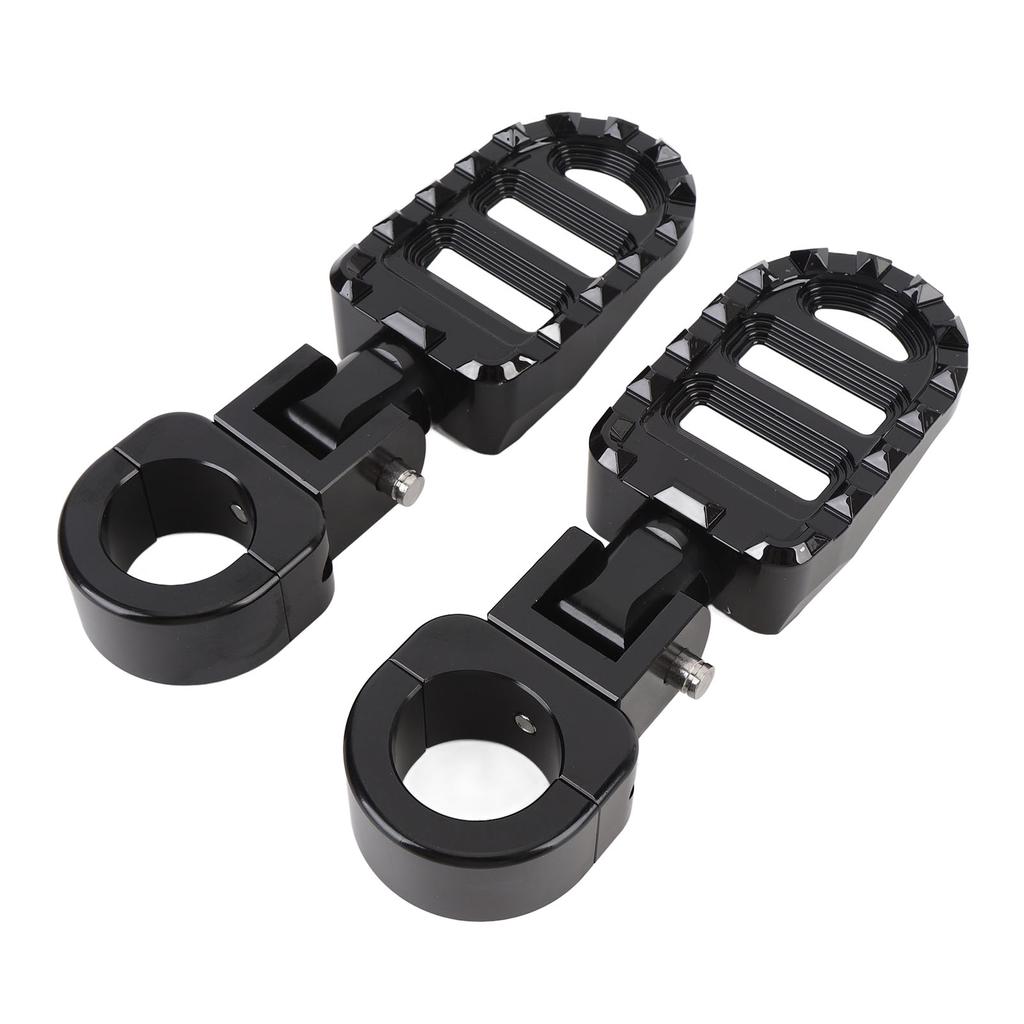 1 Pair Motorcycle Foot Peg Aluminum Alloy Enhanced Comfort Adjustable Angle Foot Peg Footrest for Motorbike with 1in