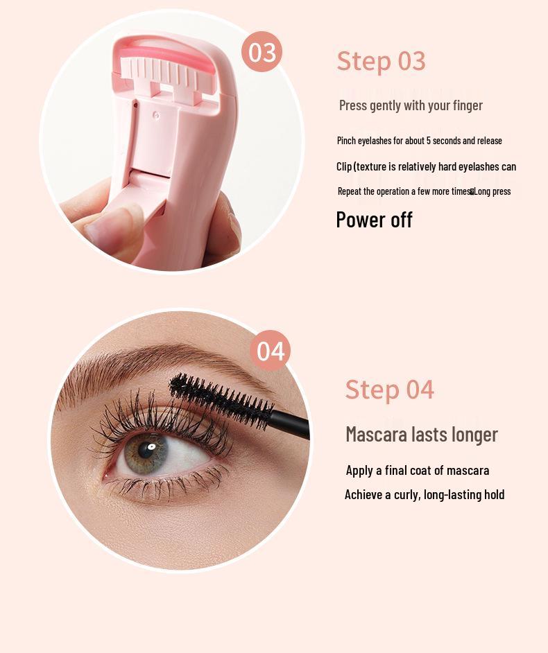Electric Dual-Temperature Eyelash Curler with Digital Display - Long-Lasting Heat and Curling for Women