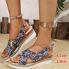Fashion Bohemian Cross Strap Platform Sandals Women Retro Soft Sole High Heel Sandal Woman Summer Plus Size Open Toe Sandalias Mujer