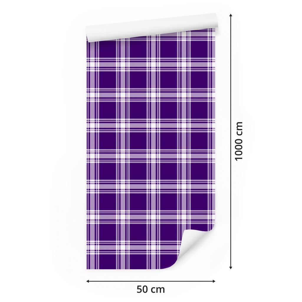 Purple and Lavender Checkered Wallpaper for Living Room and Bedroom 50x1000