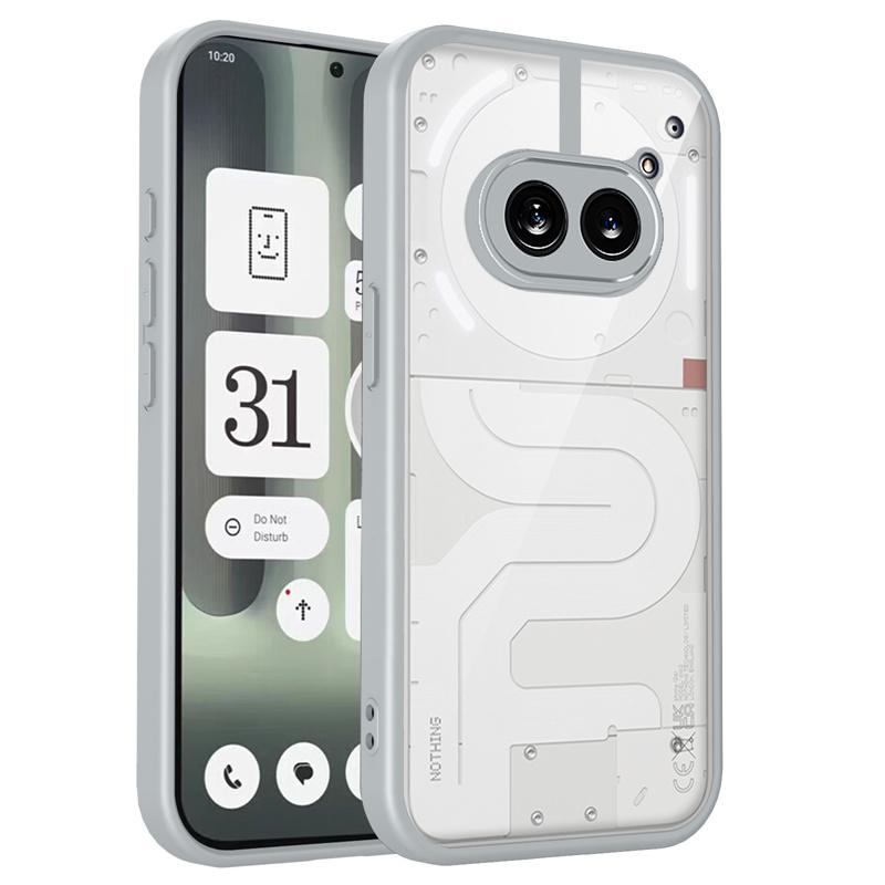 

Чехол для Nothing Phone 2A A142 Противоударный силиконовый бампер из ТПУ с прозрачной задней жесткой крышкой Чехол для телефона для Nothing Phone 2A Phone2A A142 Pc + tpu&Nothing Phone (2a) серый