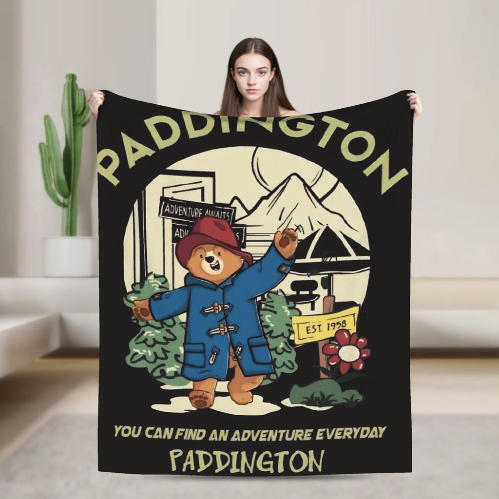Blankets Britain Paddington Brown Bear Throw Blanket Flannel Bedspread For Couch Chair Sofa Bed Fluffy Sofa Bed Cover