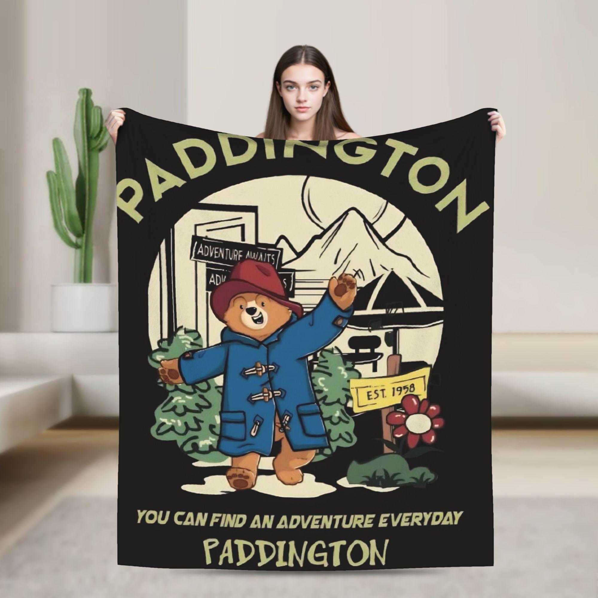 Blankets Britain Paddington Brown Bear Throw Blanket Flannel Bedspread For Couch Chair Sofa Bed Fluffy Sofa Bed Cover 75x90cm