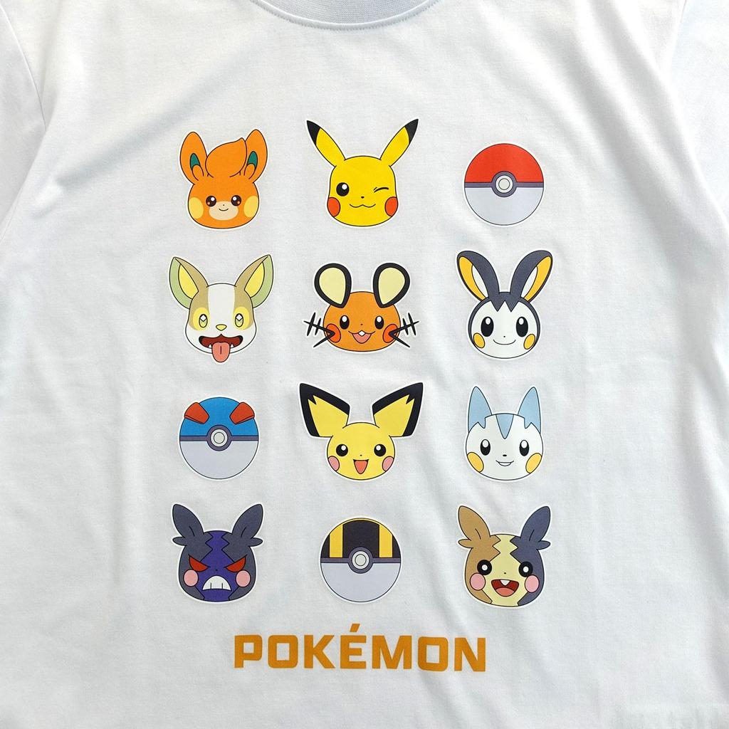 Fineplus Elektrisch Type Korte Mouw en Muggenwerend Pokémon T-shirt, Vochtregulerend, Sneldrogend, Antibacterieel, Geurbestendig,