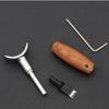 Leather Carving Rotary Knife Handmade DIY Stainless Steel Pear Wood Handle With Adjustable Height Vegetable Tanning Tool Knife