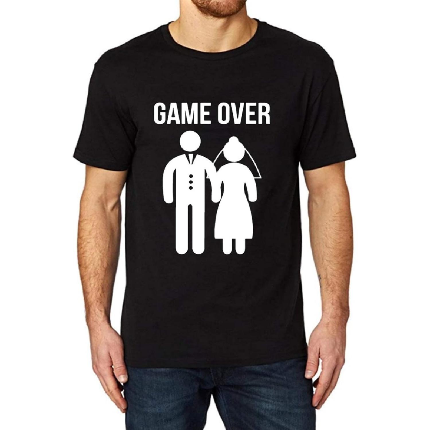 Мужская футболка Lyprerazy с забавным принтом  Game Over  (Черный, М) XXXXXL разноцветный