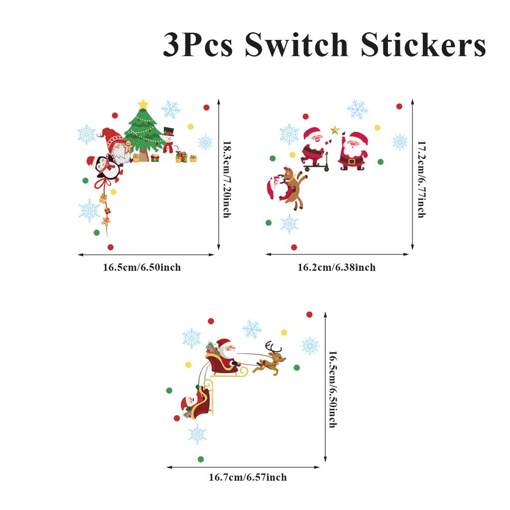 Christmas Santa Claus Switch Sticker Merry Christmas Decor for Home 2025 Navidad Xmas Ornament Penguin Sticker New Year 2026