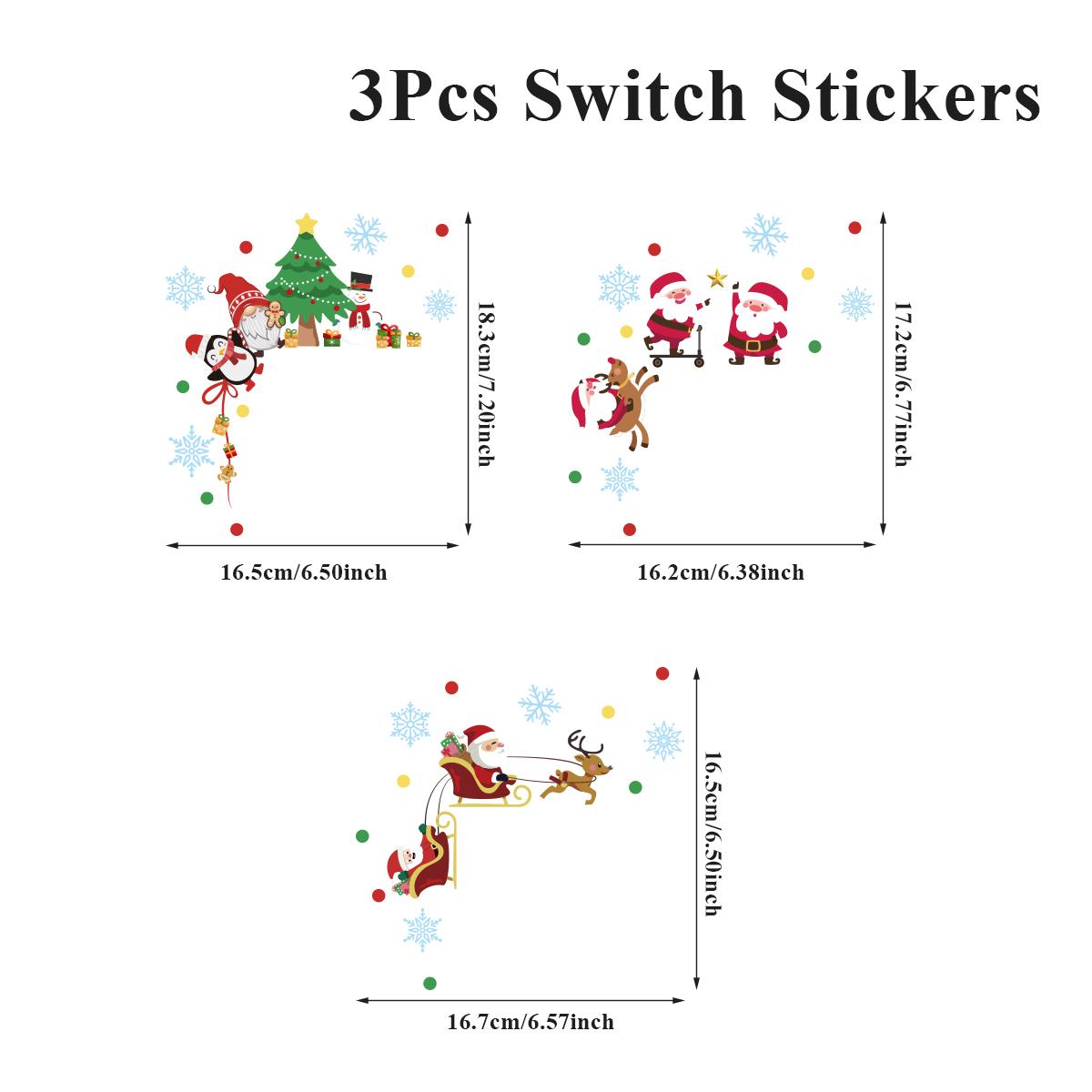 

Рождественский Санта Клаус Наклейка на выключатель Веселого Рождества Декор для дома 2025 Navidad Рождественское украшение Наклейка с пингвином Новый год 2026