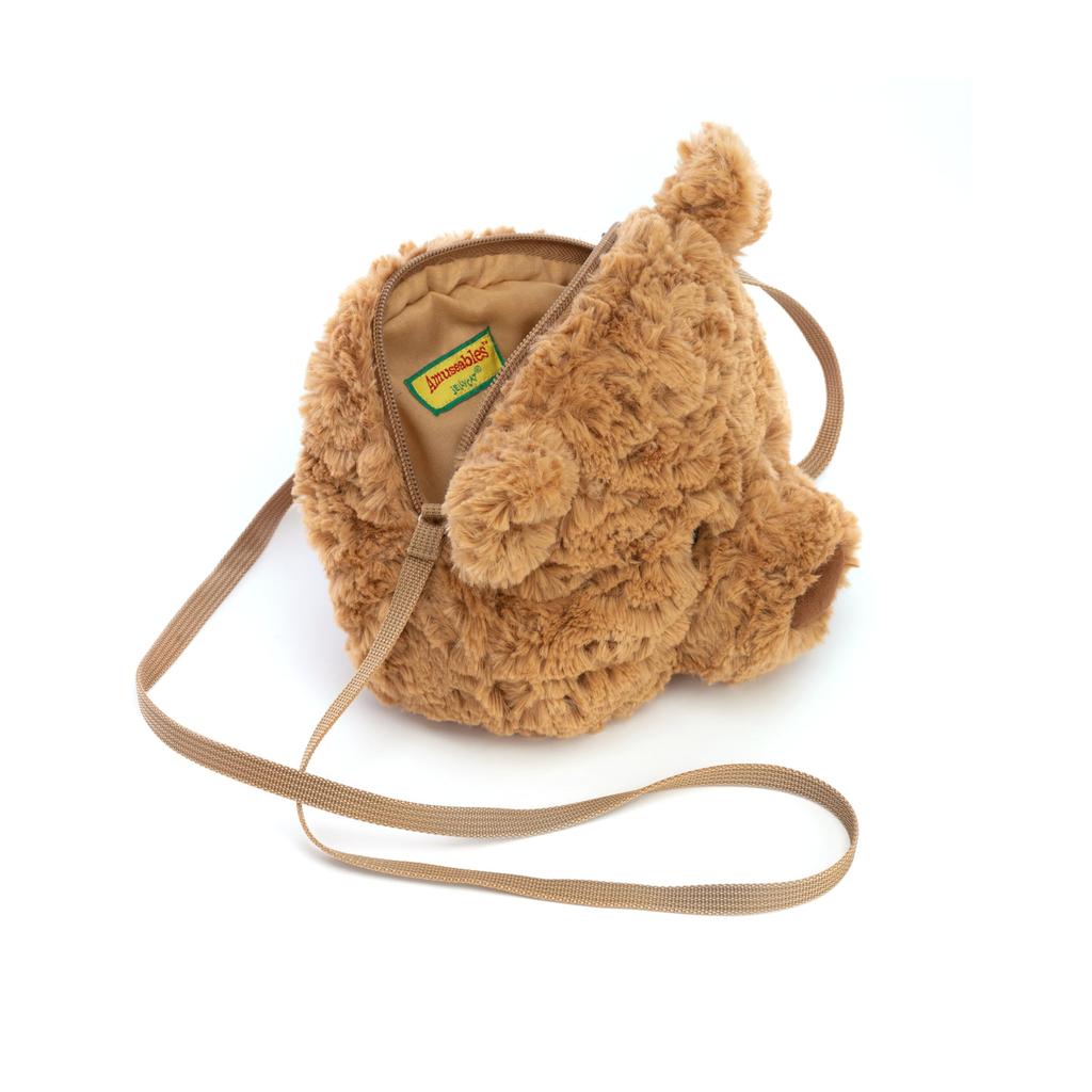 Jellycat Bartholomew Bear Plush Bag, 7 Inch - Crossbody and Shoulder Purse - Fun and Unique Handbag