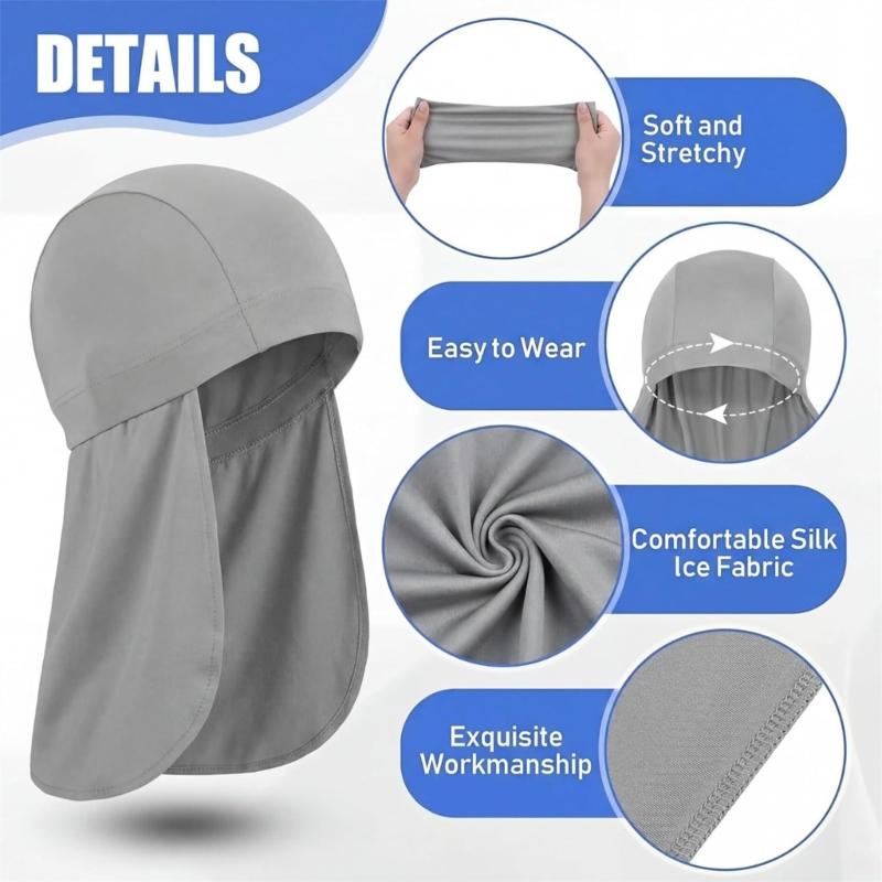 3PCS Sport Skull Cap Moisture Wicking Helmet Liner Hat For Men Women And Kids Sun Protections with Neck Shielding
