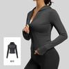 Women S Slim Fit Long Sleeve Hooded Yoga Jacket For Running Fitness
