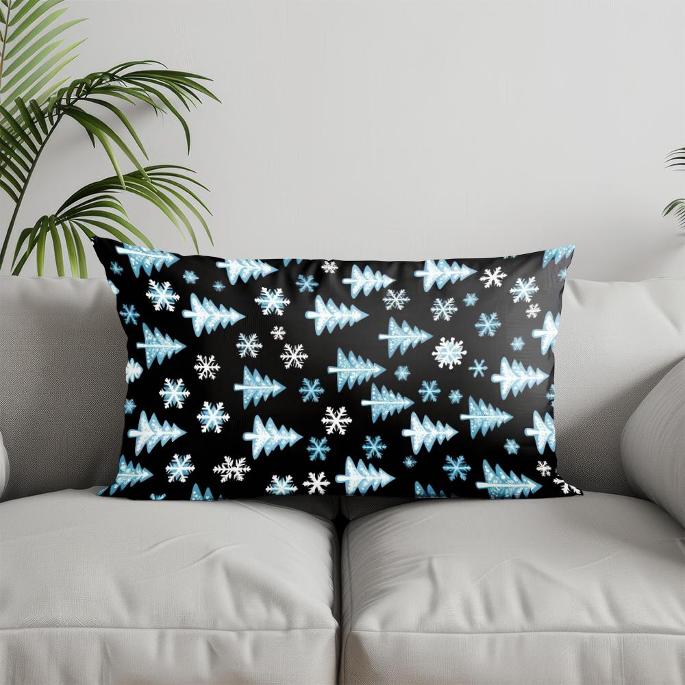 Home Decor Merry Christmas Snowflake Pillow Suitable For Sofa Bedroom Car Pillow Cover Cushion Rectangular Back Cushion