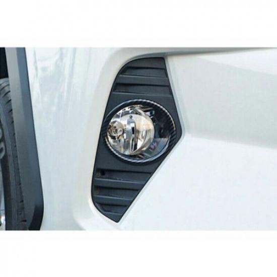 Carbon Fiber Exterior Front Fog Light Lamp Ring Trim For Toyota RAV4 -
