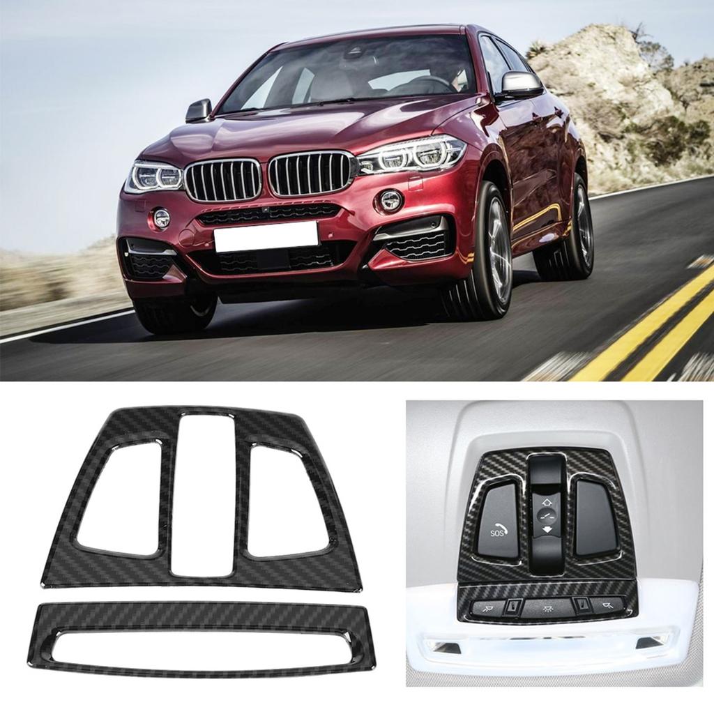 2pcs Carbon Fiber Front Reading Light Panel Cover Trim for 3 Series F30 GT F34 X5 X6 X1 X2