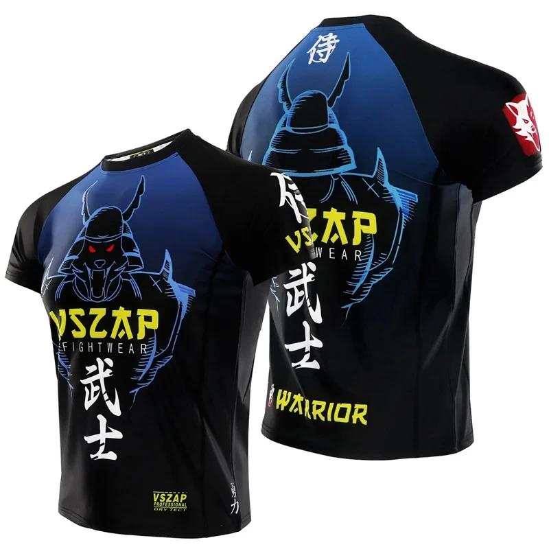 Muay Thai Βραζιλιάνικο Ζίου-Ζίτσου 3D Εκτύπωση Αθλητικό Γρήγορου Στεγνώματος Αναπνέον Ανδρικό T-shirt Εξωτερικού Χώρου Προπόνηση Δρόμου Γονέας-Παιδί Κοντομάνικο