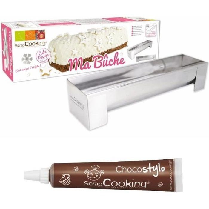 Moule en inox pour bûche de Noël + 1 Stylo chocolat offert