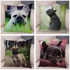 Cute Pet Mini French Bulldog Pillowcase Home Sofa Car Decoration Animal Dog Cushion Cover Printed
