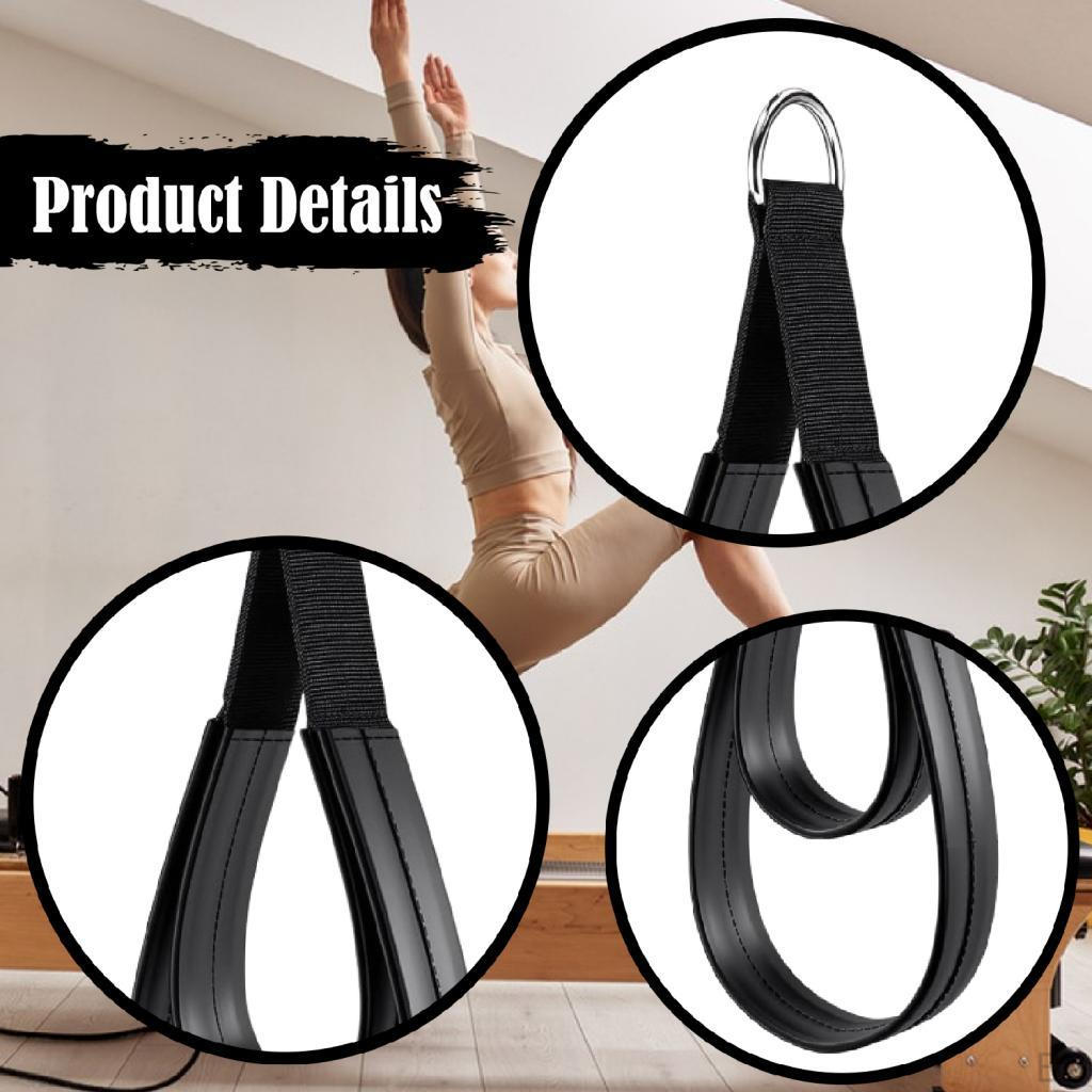 2 Double Loop Pilates Reformer Straps with Comfortable Rings for Arm Training Beginners.