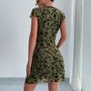 European and American Summer New Women's Sexy Floral V-color A-shaped Skirt