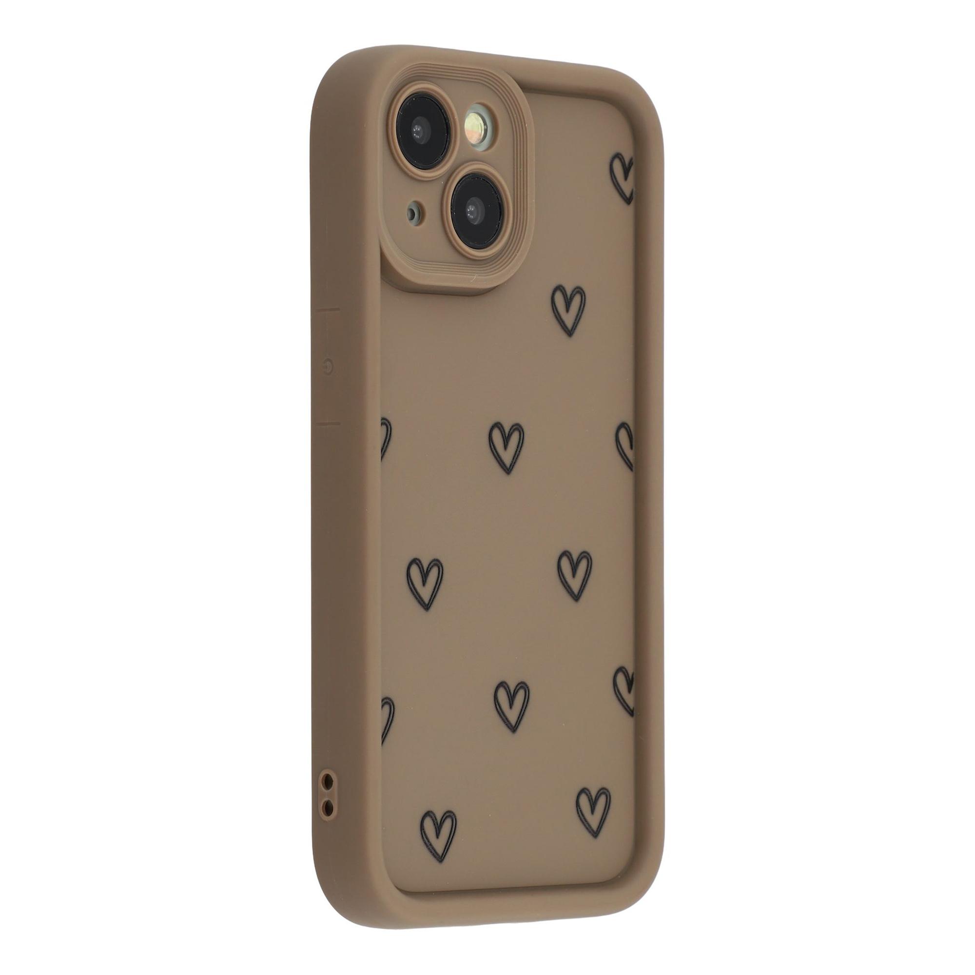 

For iPhone 14 Plus Phone Case Heart Pattern TPU Shockproof Protective Cover