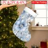 Christmas Decoration Fireplace Hanging Stocking 1pc And S And 4pcs, Blue And White Floral Patterns - Christmas Gift Sock