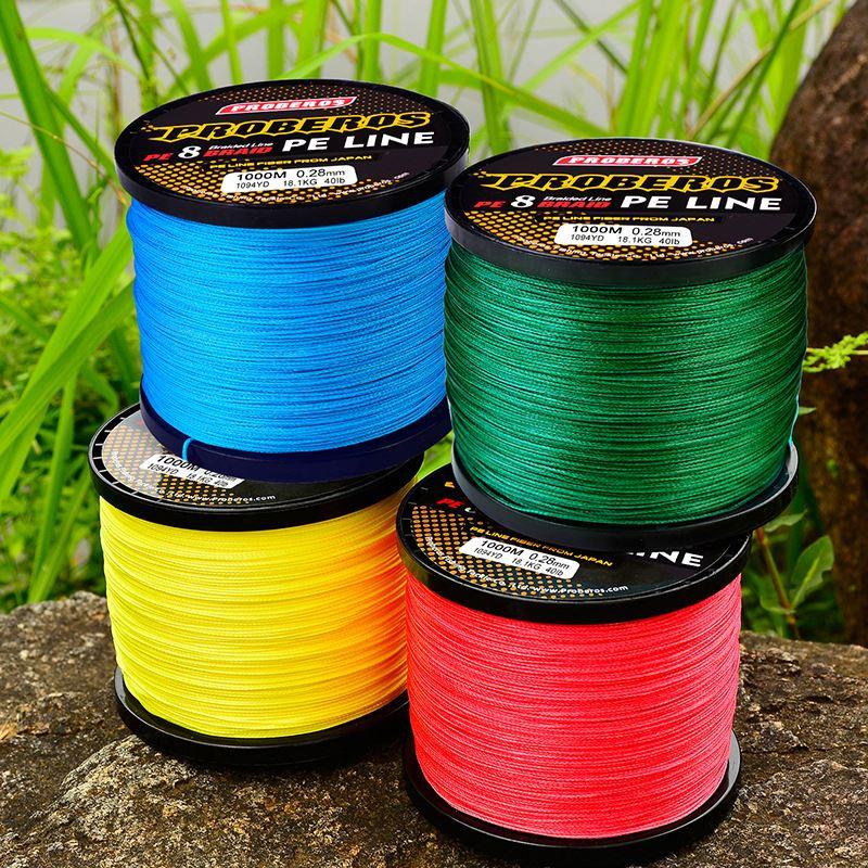 Geflochtene Angelschnur 8 Stränge 1000M PE Multifilament Angelschnur Glatter Karpfenfischerei Faden Linha De Pesca
