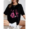 Weißes Oversized T-Shirt mit Pawceebm Pink Graffiti-Print und Sternen für Freizeitkleidung