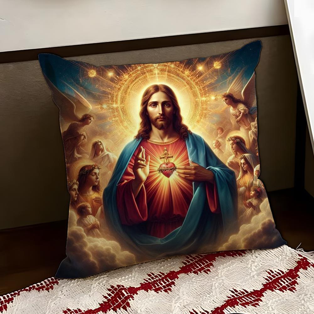 SSacred Aesthetic Art Cushion Cover Reversible Soft Durable Pillow Cover Home Car MultiScene Use for Daily Comfort