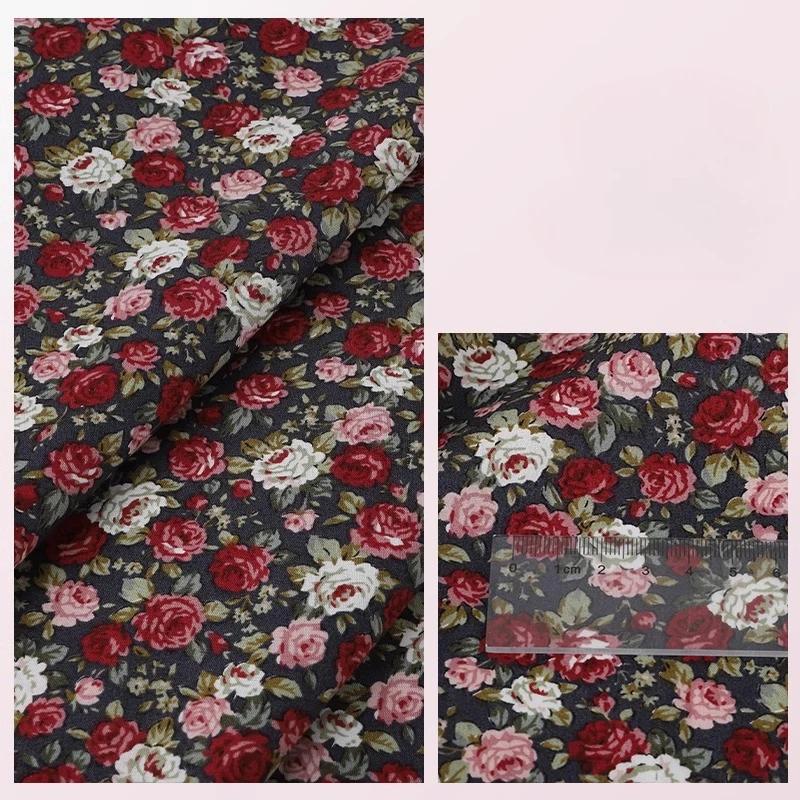 Wide 145cm Pastoral Flower Summer Poplin Cotton Fabric for DIY Children's Clothing Cloth Making Bedding Quilt Decoration Home