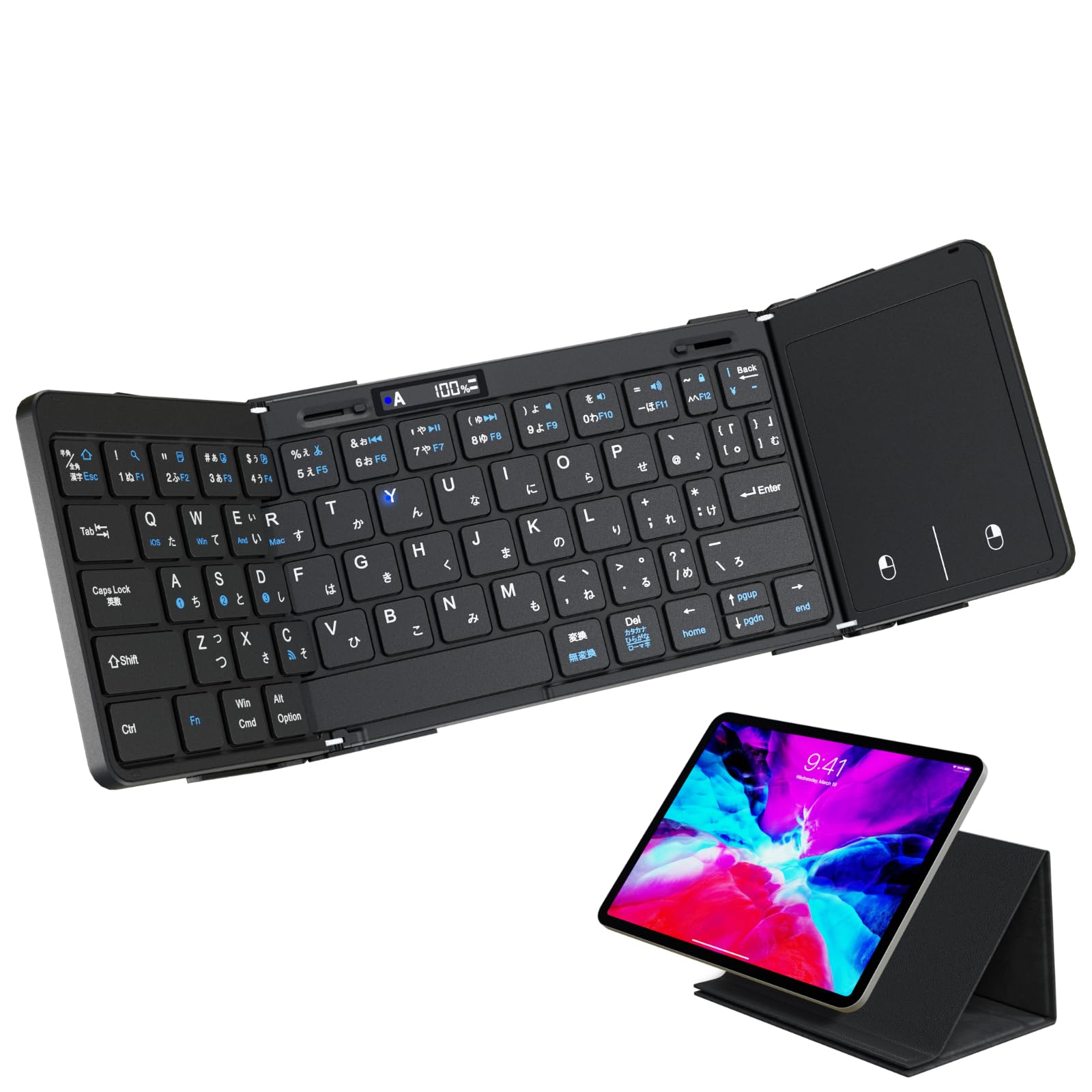 

[Latest model] Ewin keyboard, bluetooth, foldable, wireless, Japanese layout, 3 devices switchable and connectable, compatible with iPadiPhone,