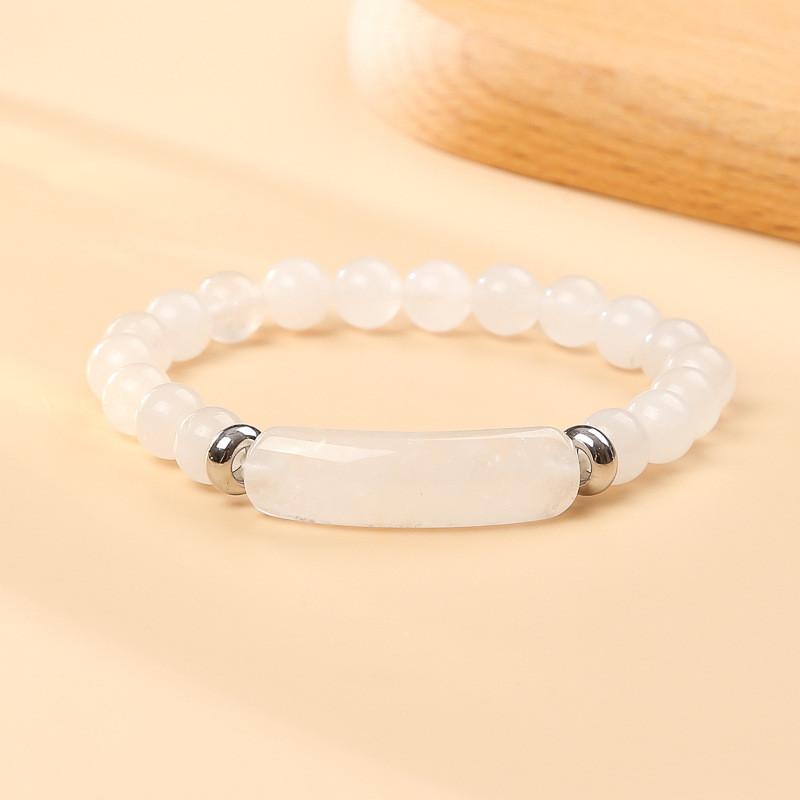 Braccialetto con Perline di Cristallo di Agata Geometrica con Design Artigianale per Accessorio Moda Unisex