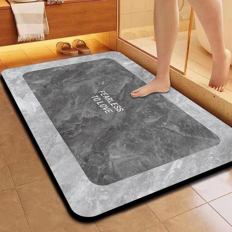 Simple Bathroom Door Diatomaceous Earth Floor Mat - Water Absorbent, Stain Resistant, Wear Resistant, Easy to Clean Foot Pad
