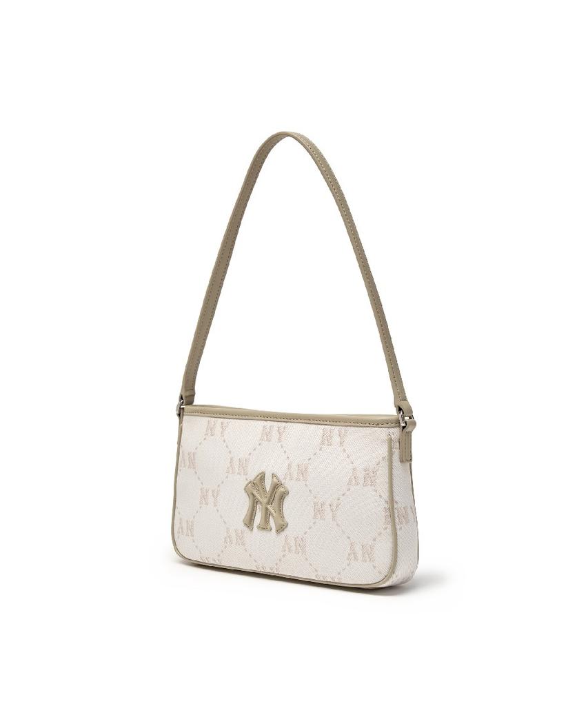 Mlb Diamond Monogram Jacquard Mini Hobo Bag Ny (D.Cream)