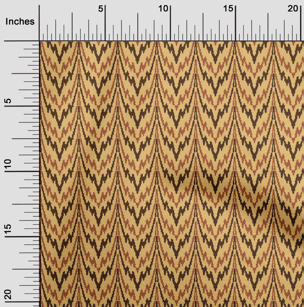 oneOone Cotton Flex Fabric Zig Zag Flame Stitch Fabric Prints By Yard 40 Inch