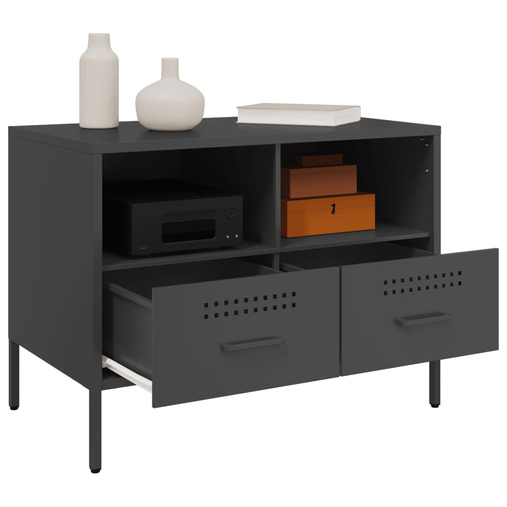 TV Stand Black 68 X 39 X 50.5 Cm Steel