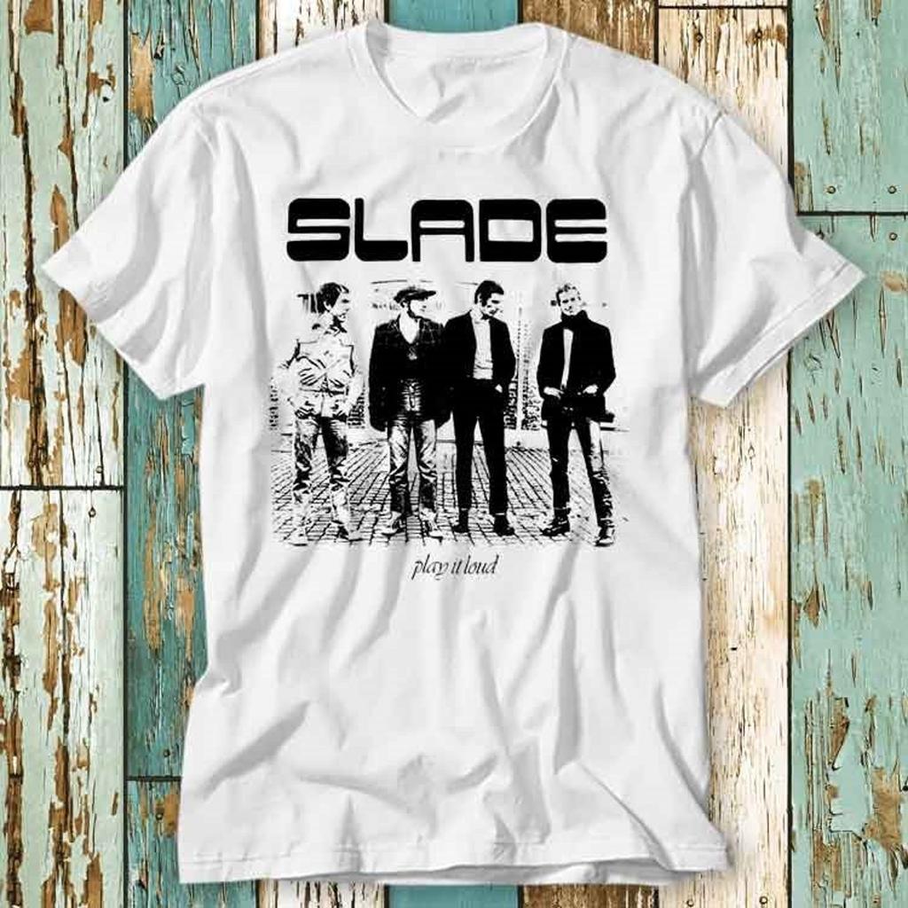 Slade Music Rock 70s Design Meme Gift Tee Gamer Cult Movie Music T-Shirt Top Design Unisex Tee Retro Fashion Vintage Shirt S945