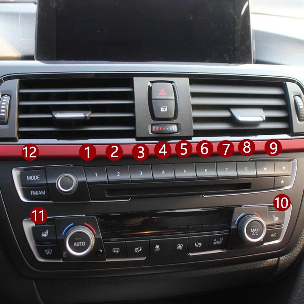 Tableau de bord avant de voiture Radio lecteur CD bouton de commutation boutons de commutation garniture de couverture pour BMW M3 M4 F20 F21 F22 F30 F32 F35 F34 F36 F45 F46