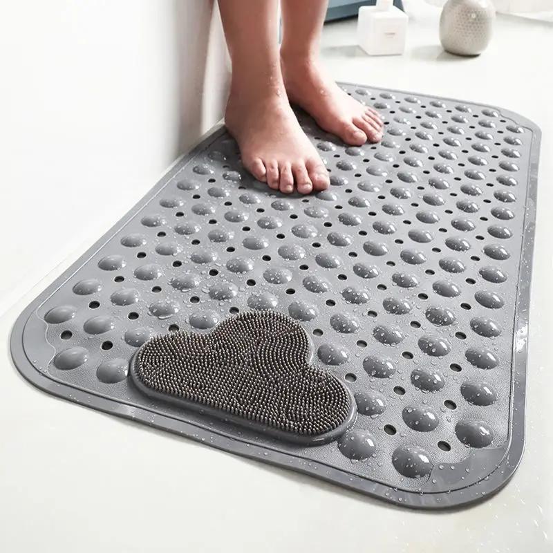 Bathroom Shower Mat Foot Massager With Non-Slip Pad Suction Cups Bathroom Mat Silicone Suction Cup Massage Brush For Bathroom