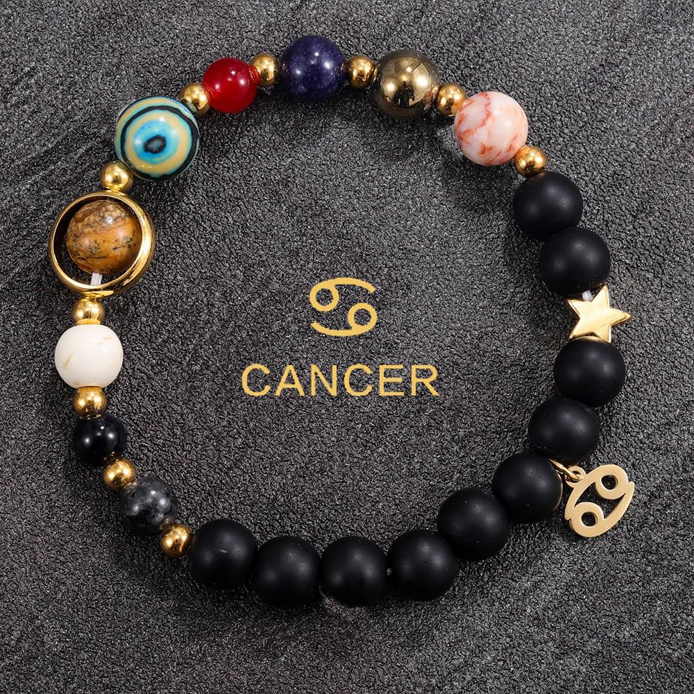 Eight Planets and Twelve Constellations Natural Stone Beaded Bracelet