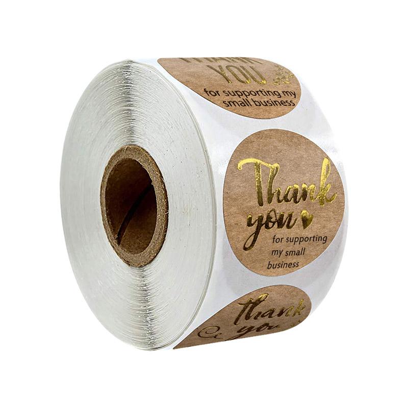 50-500pcs Labels Thank You Stickers Round Wedding Stickers For Party Favors Decoration Envelope Seals Stationery Stickers