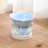 Non-slip Raised Ceramic Pet Drinking Bowl Anti Overturning Cat Flower Bowl Creative   Dogs