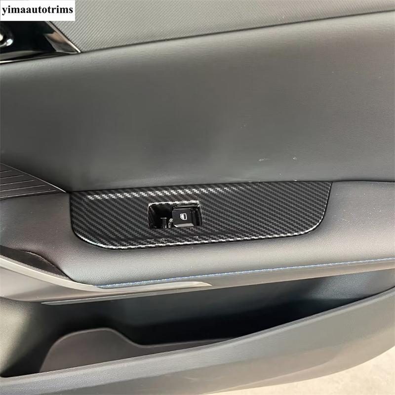 Car Inner Door Armrest Window Lift Button Control Panel Cover Trim For MG 4 EV  2024 ABS Carbon Fiber Interior Accessories