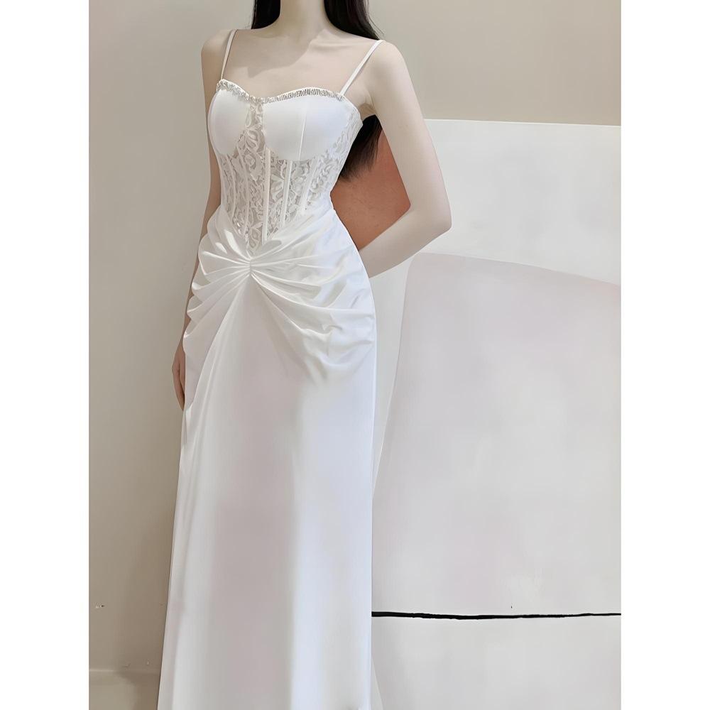 Celebrity style high-end exquisite banquet dress skirt casual beautiful unique fishbone slip dress summer year