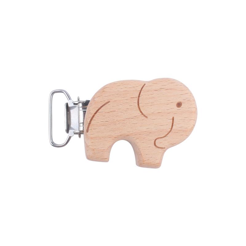 5Pcs/Lot New Arrival Lovely Wooden Pacifier Clip Natural Beech Wood Accessories for Baby Handmade Dummy Clips Pacifier Chain