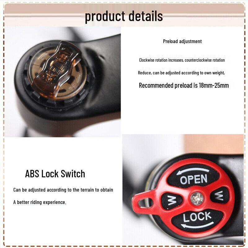 Mountain Bike Suspension Fork, Straight Tube, Mechanical Disc Brake, Available in 26/27.5/29 inches