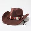 European and American retro western cowboy hat Tibetan big edge hat men's and women's jazz hat sunscreen riding hat sunshade hat decoration