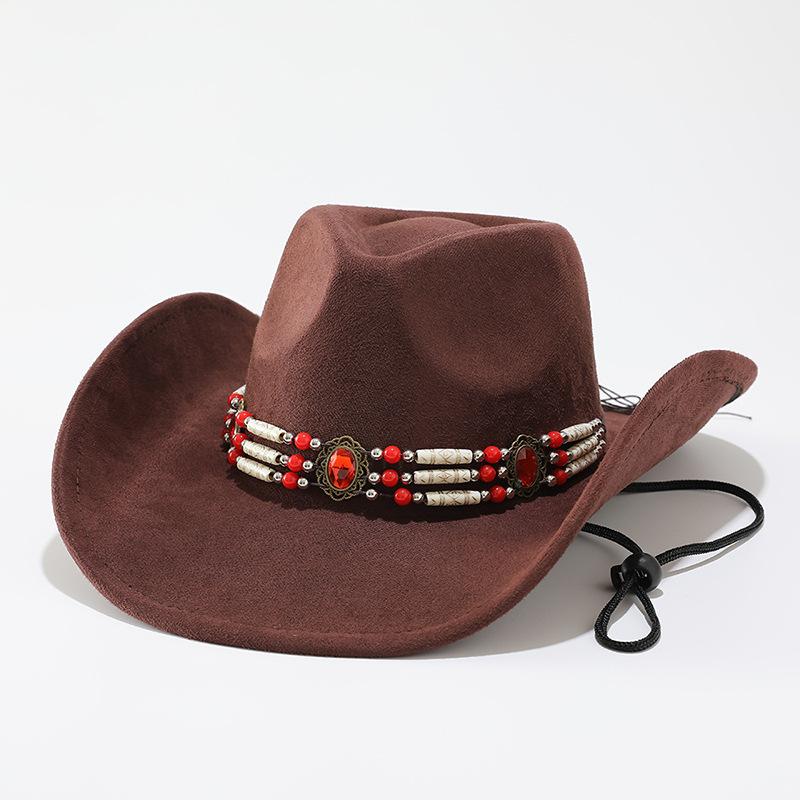 European and American retro western cowboy hat Tibetan big edge hat men's and women's jazz hat sunscreen riding hat sunshade hat decoration