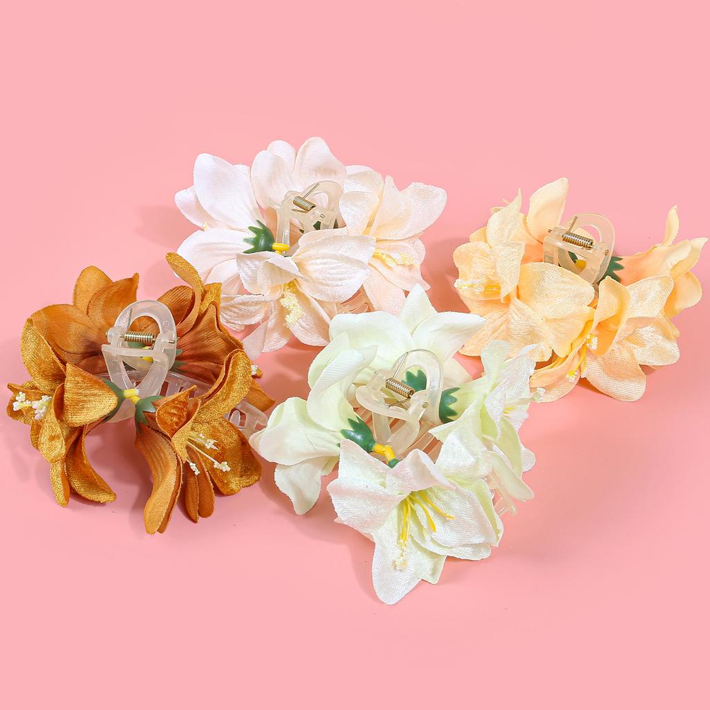 Fashion Artificial Flower Hair Claws Clips Bridal Hair Clips Tropical Beach Wedding Flower Women Holiday Hair Claws Accessory