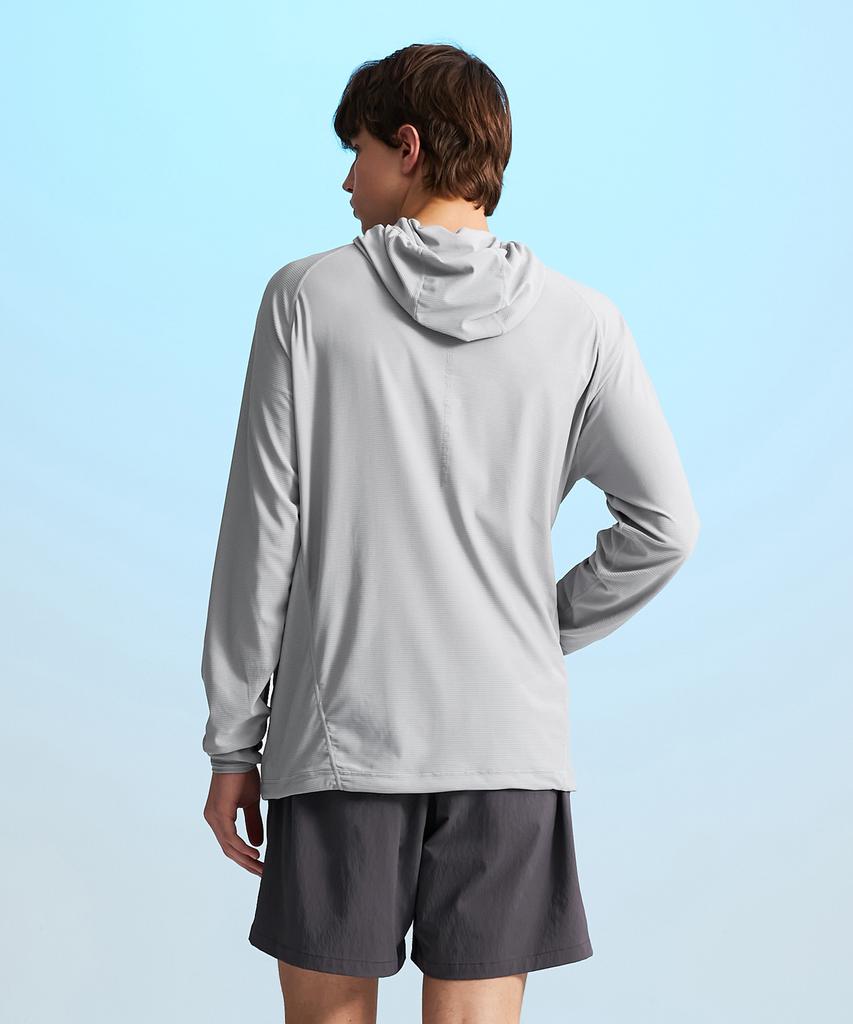 Leijibi [Set] Techflow Performance Hooded Zip-Up Rash Guard + Swim Shorts Set W Grey